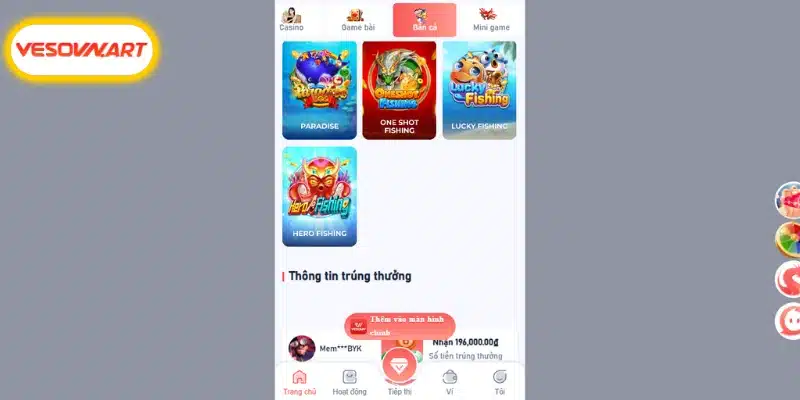 Các tính năng độc đáo của ứng dụng VESOVN