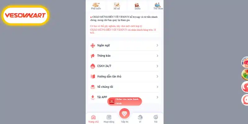 Khám phá từng bước tải app VESOVN nhanh
